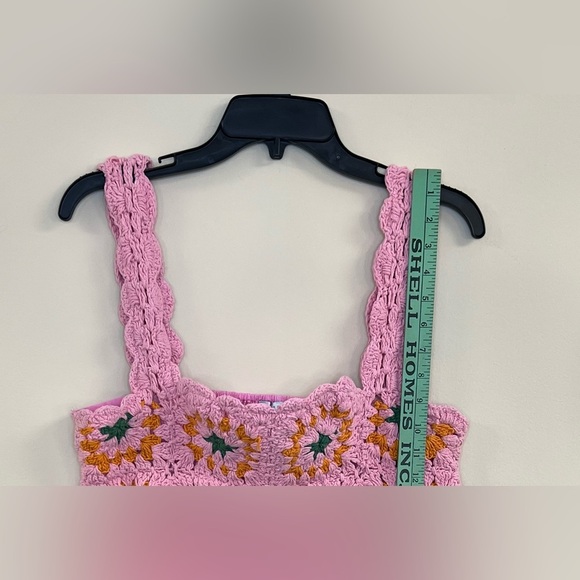 ASOS DESIGN crochet tiered mini sundress in color block - Picture 9 of 11